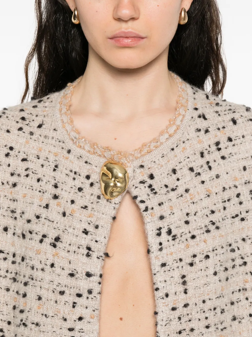 Fabiana Filippi button-detailed tweed coat Beige