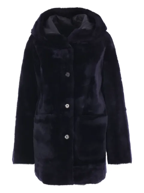 Arma hooded shearling coat