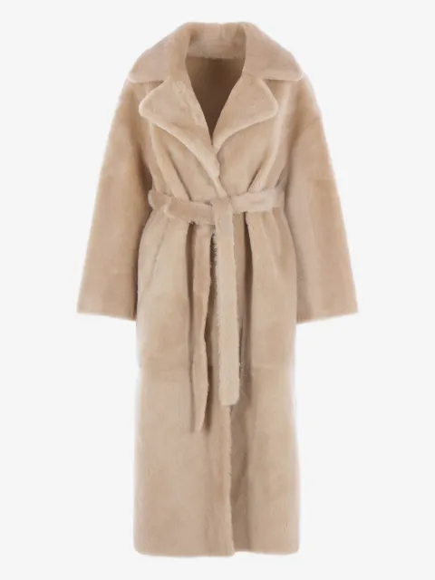 Arma belted shearling coat