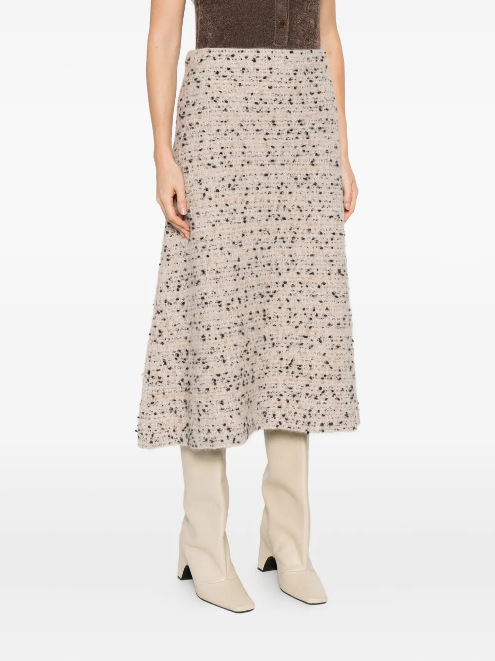 Fabiana Filippi tweed midi skirt Beige