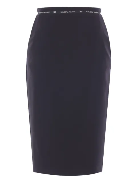 Elisabetta Franchi logo-ribbon midi skirt