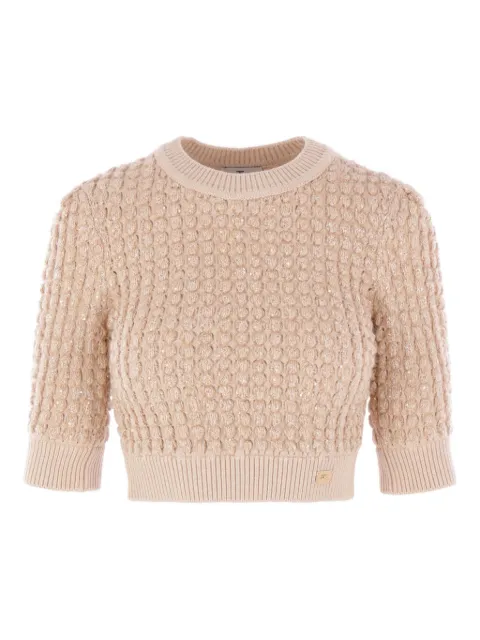 Elisabetta Franchi sequin-embellished cable-knit sweater