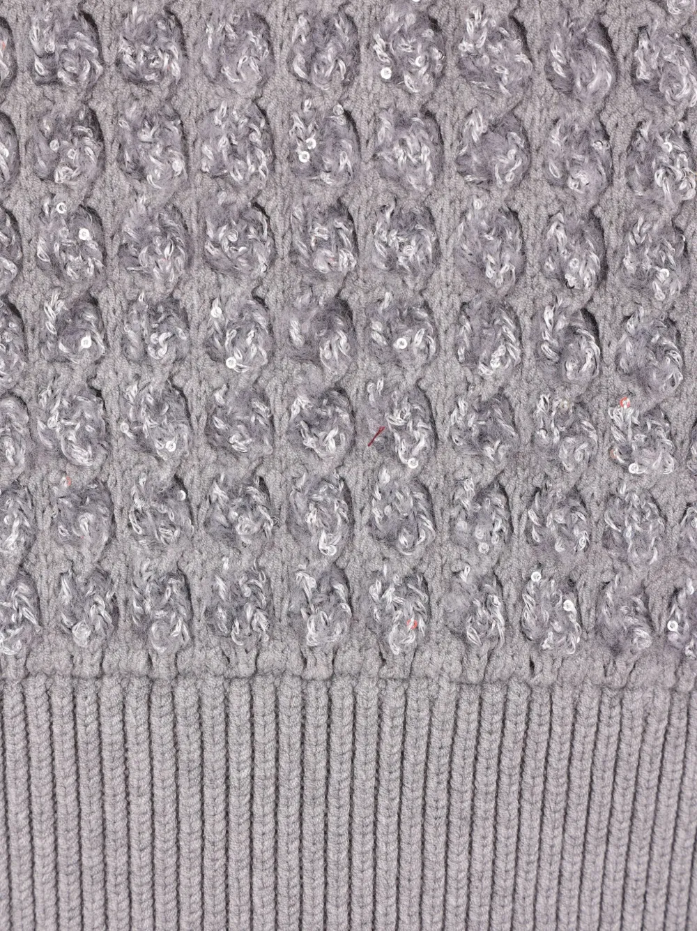 Elisabetta Franchi Sequin-embellished High-neck Sweater In Gray
