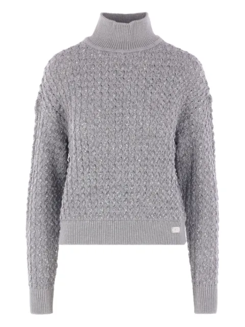 Elisabetta Franchi sequin-embellished high-neck sweater