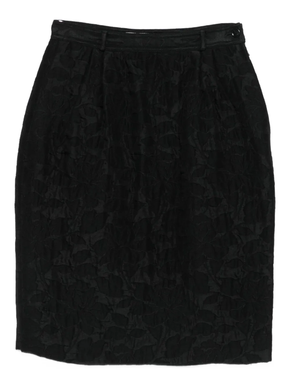 1980s floral-pattern silk skirt