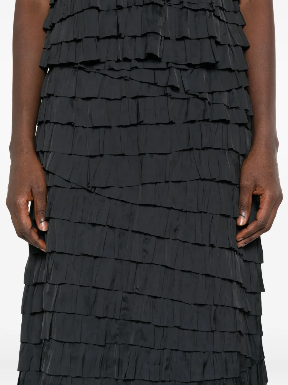 Ulla Johnson Tiered Ruffled Midi Skirt In Black