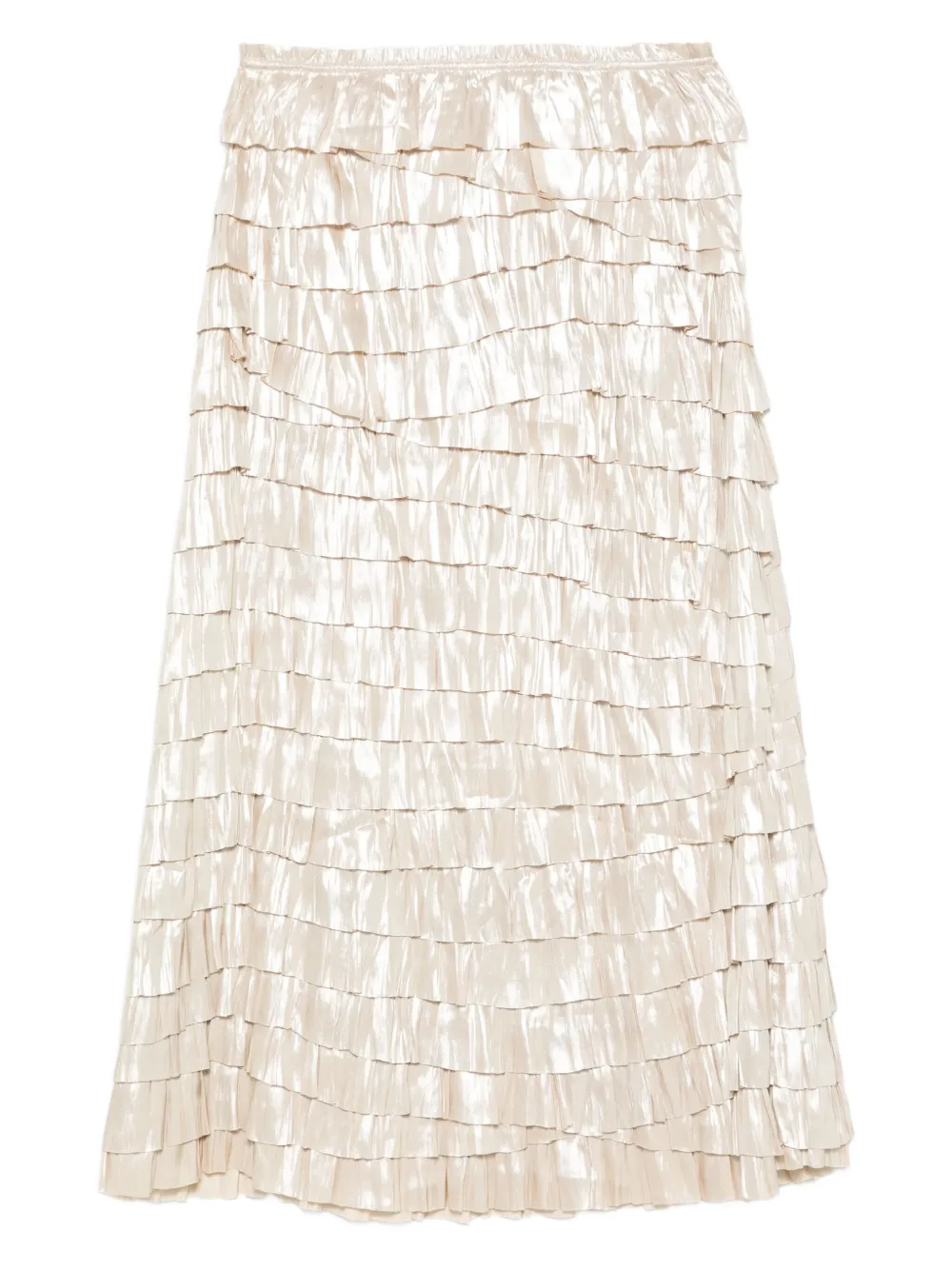 Ulla Johnson ruffled metallic-effect midi skirt Goud