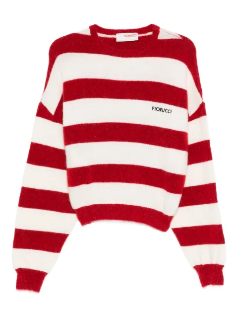Fiorucci suéter con cuello redondo y motivo de rayas