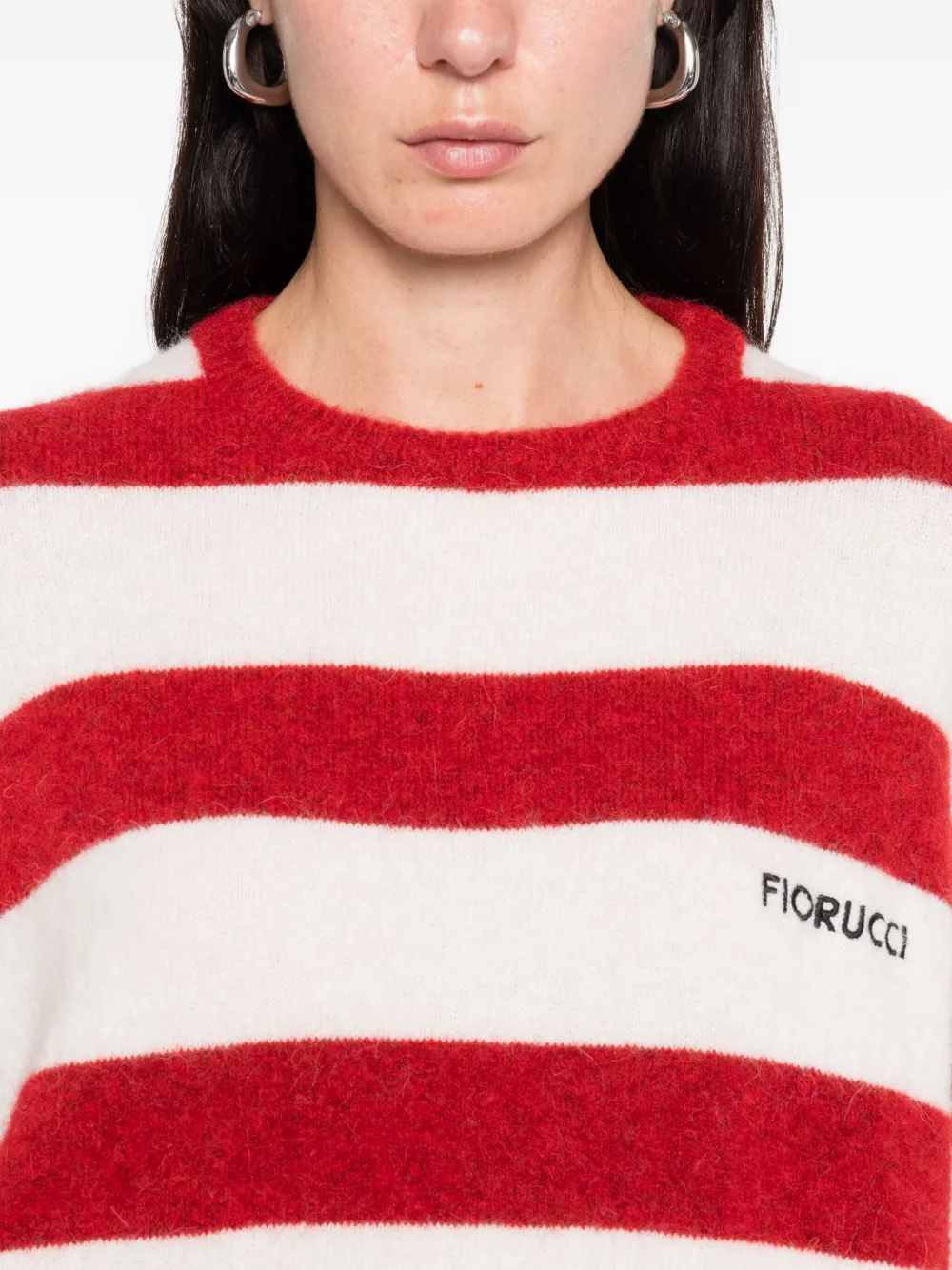 Fiorucci striped crew-neck jumper Rood