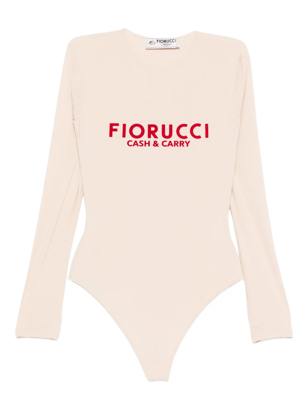 Fiorucci Logo-print Long-sleeve Bodysuit In Neutral