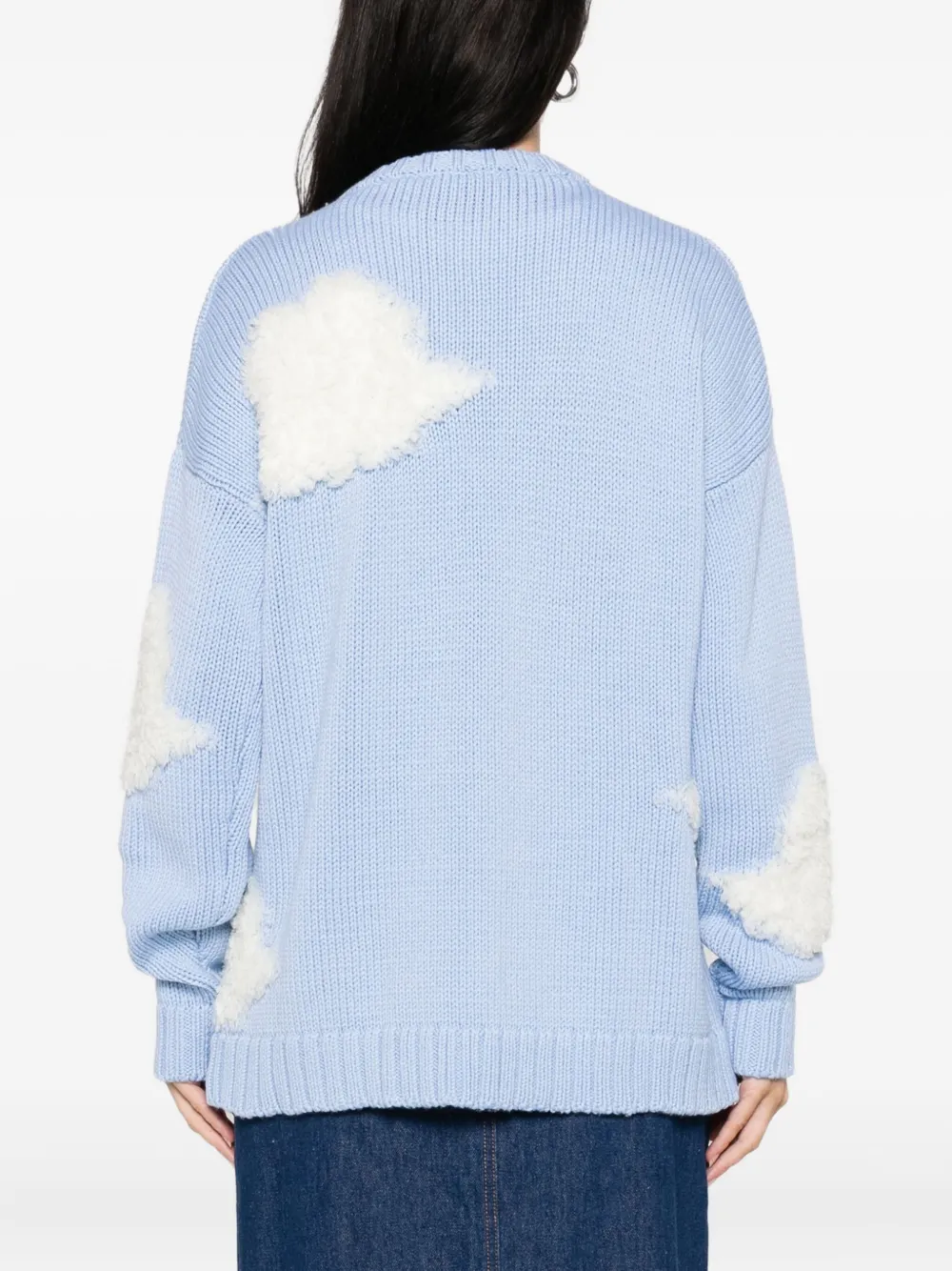 Fiorucci cloud-appliqué wool sweater Blauw