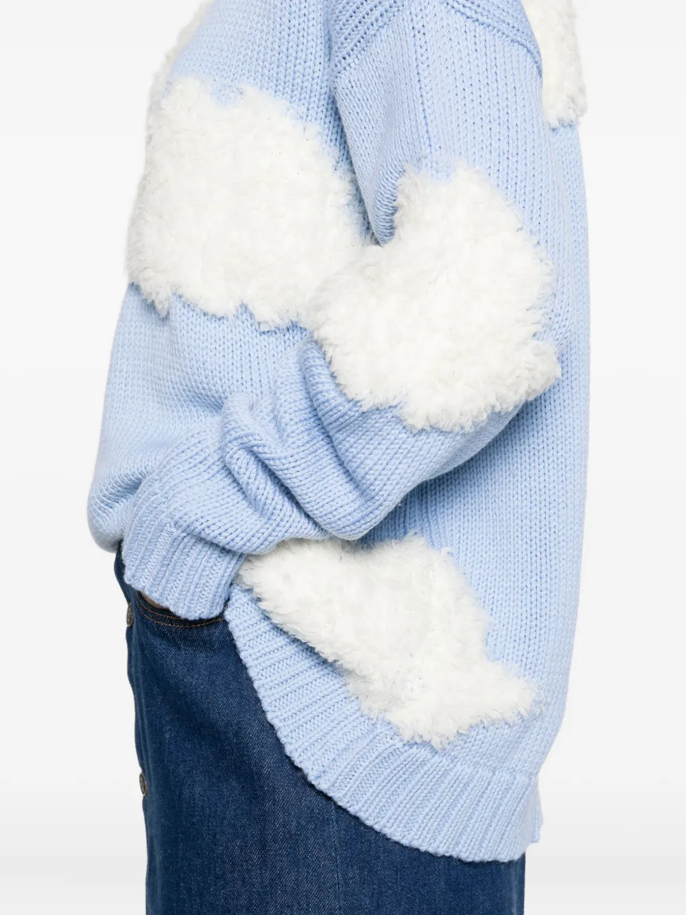 Fiorucci cloud-appliqué wool sweater Blauw