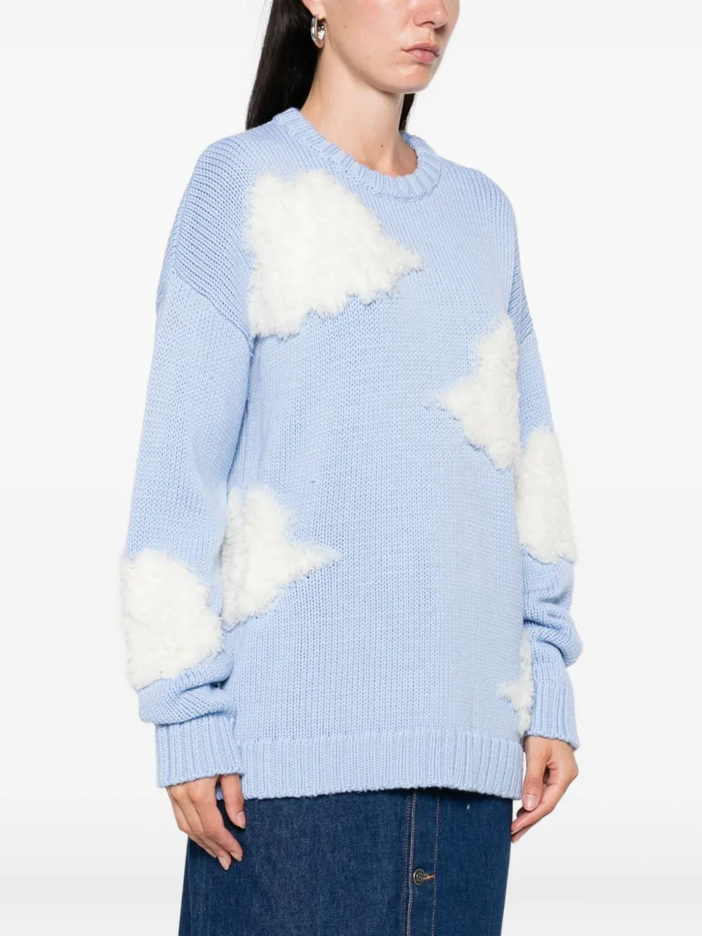 Fiorucci cloud-appliqué wool sweater Blauw
