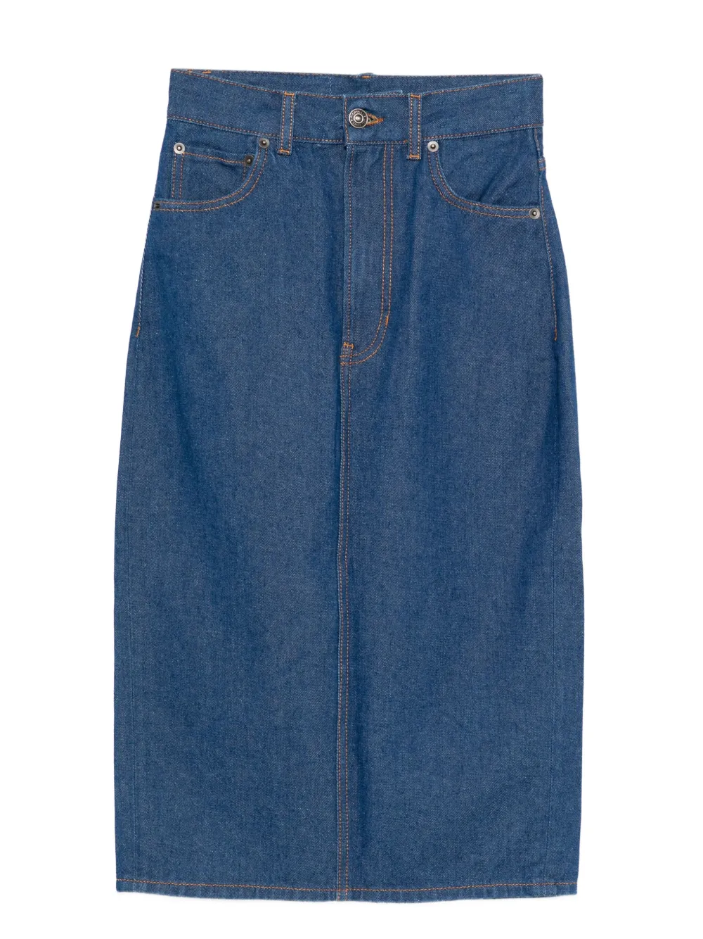 Fiorucci Denim Pencil Skirt In Blue