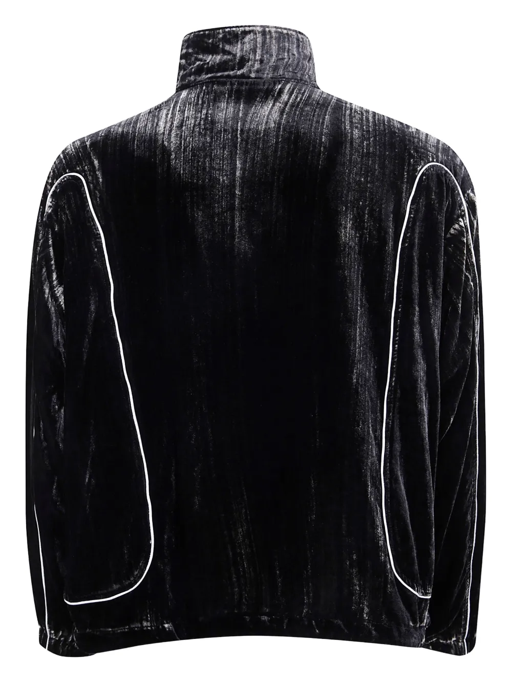 Diesel velvet contrast-piping track jacket Zwart