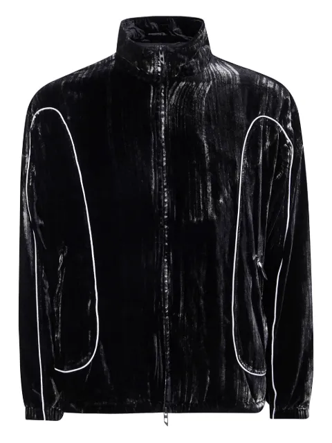 Diesel velvet contrast-piping track jacket
