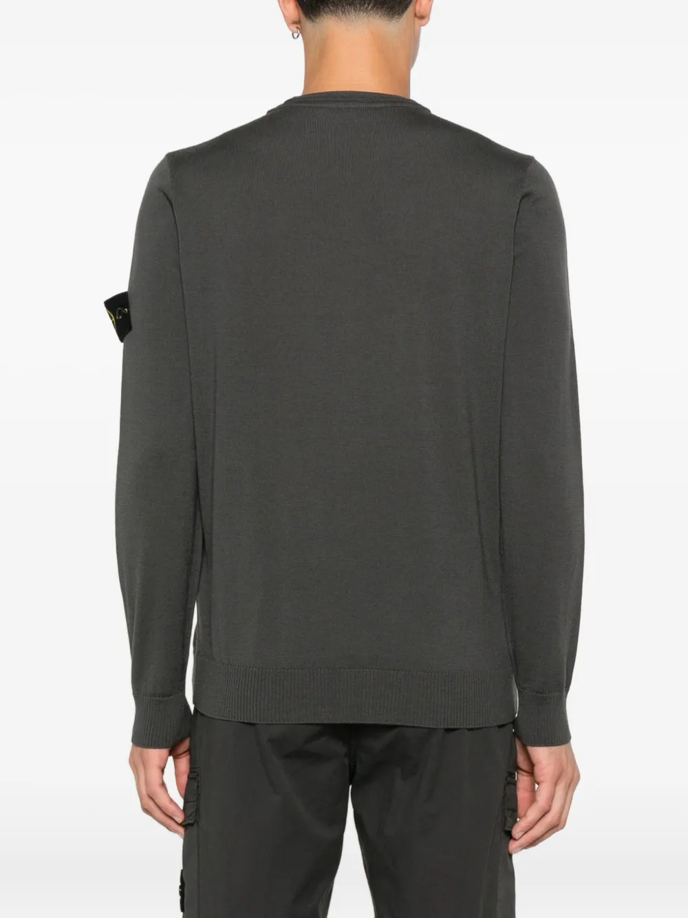 Stone Island Trui met ronde hals en Compass-logopatch Grijs