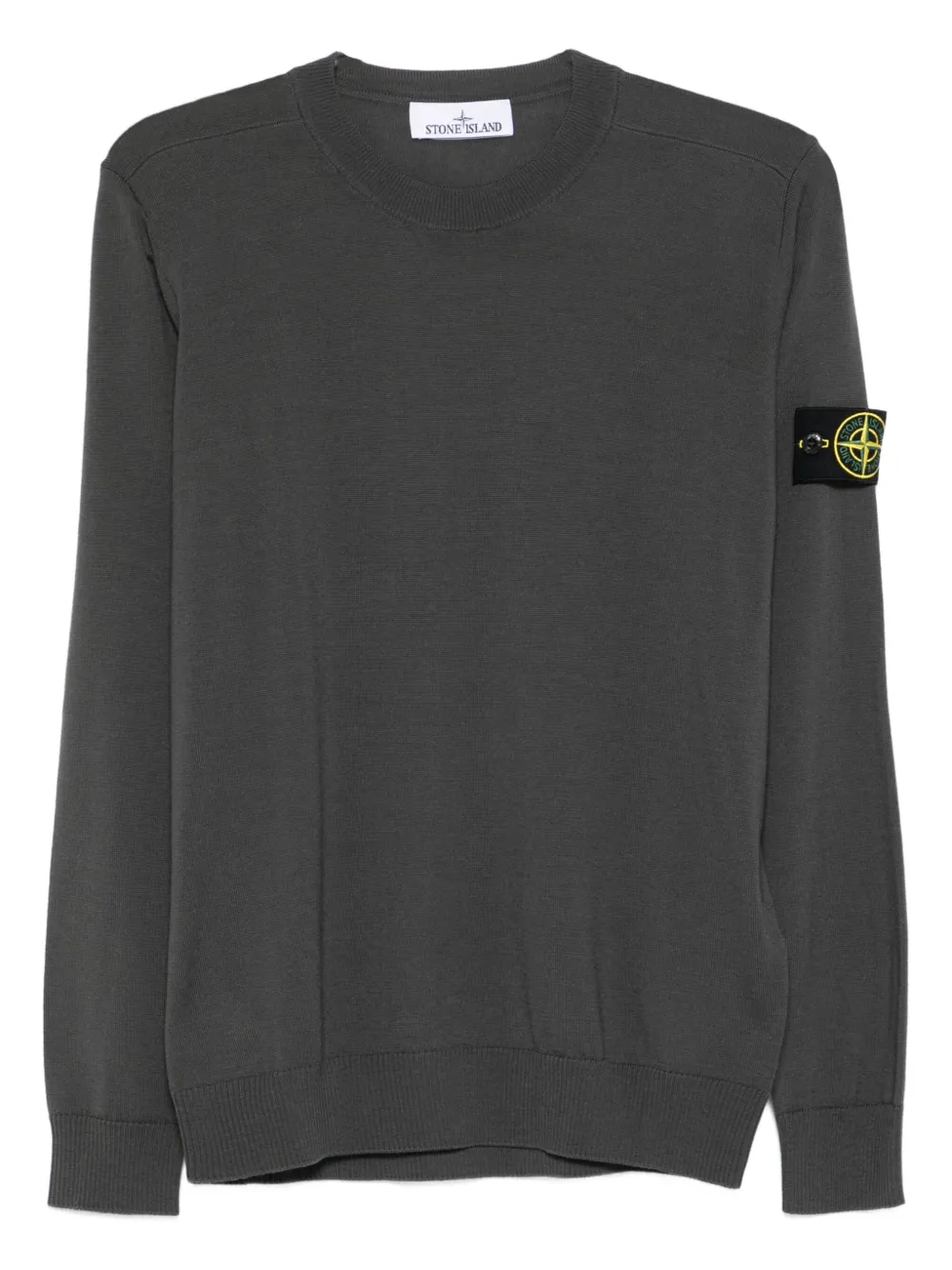 Stone Island Trui met ronde hals en Compass-logopatch Grijs