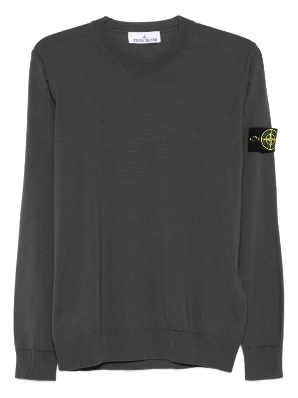 Stone Island Compass-badge Crew-neck Sweater in Grey