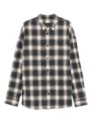 KAMIYA Hooded Checked Shirt | Black | FARFETCH