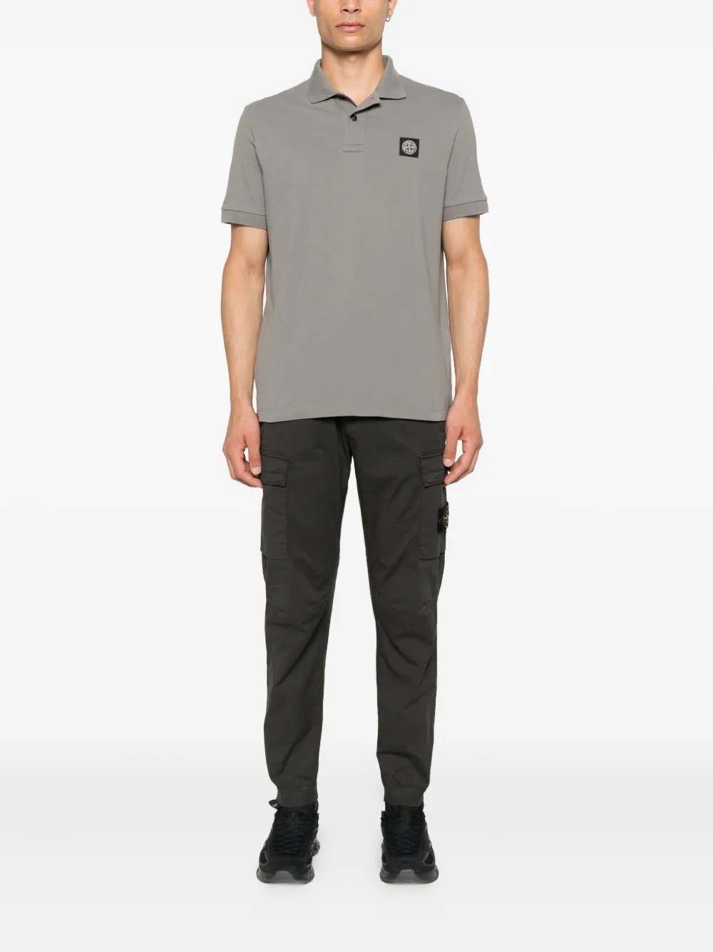 Stone Island Poloshirt met logopatch Grijs