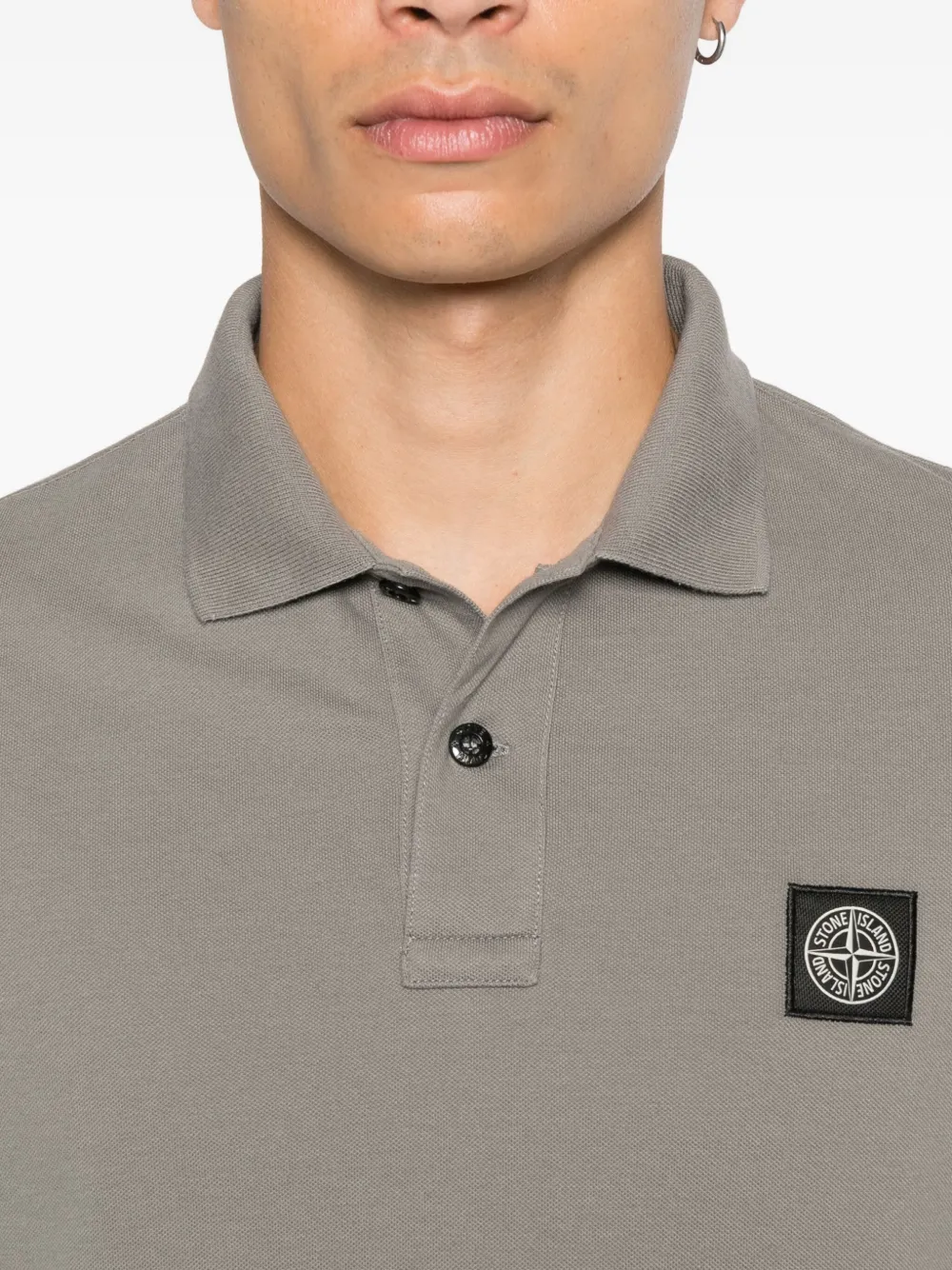 Stone Island Poloshirt met logopatch Grijs