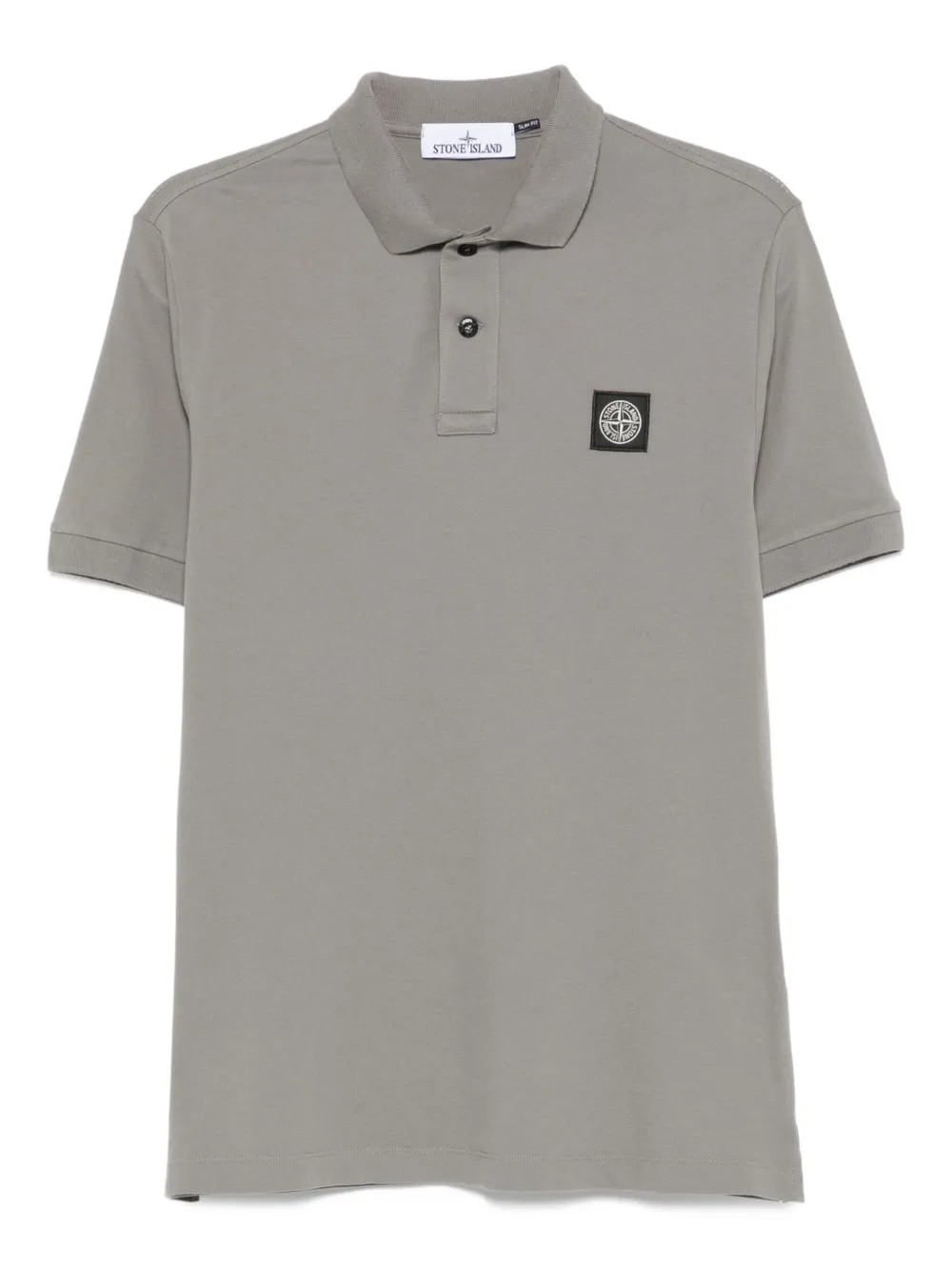 Stone Island logo-patch polo shirt - グレー Stone Island logo-patch polo shirt - グレー