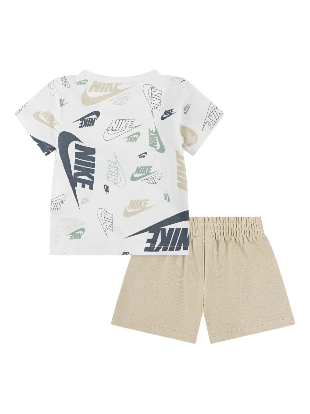 Nike Kids Twee paar shorts met logoprint Beige