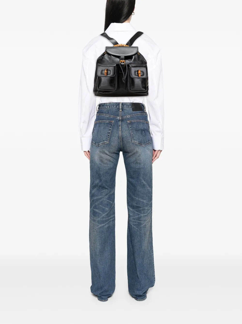 Gucci Pre-Owned 20th Century Calfskin Bamboo Drawstring backpack | Pre-Owned | Image 2
