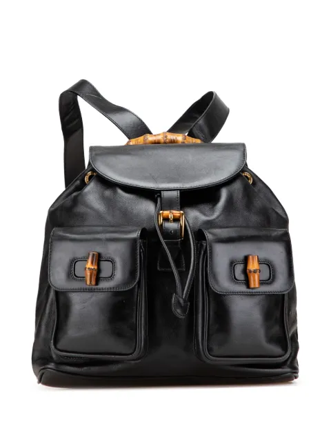 Gucci Pre-Owned 20th Century Calfskin Bamboo Drawstring backpack