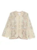 Forte Forte snakeskin-patterned cardigan - Yellow