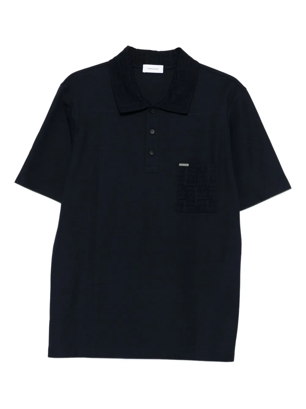 Ferragamo Poloshirt met logoplakkaat Blauw