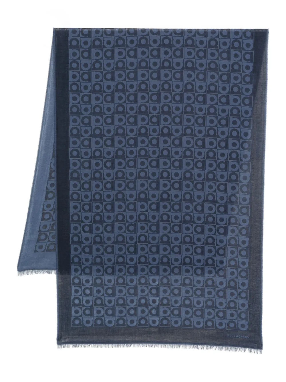 Ferragamo Sjaal met geometrische print Blauw