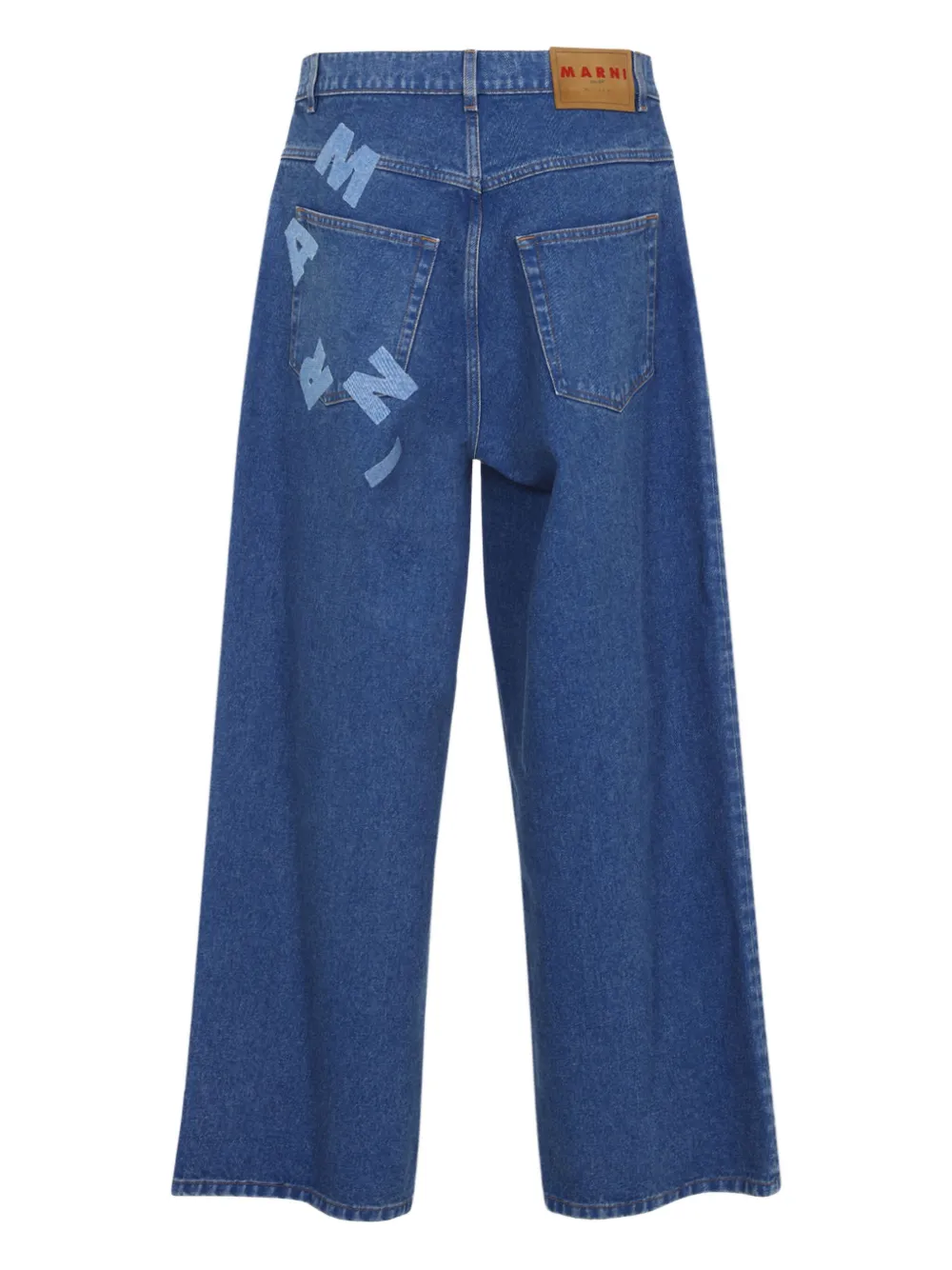 Marni logo-patch jeans Blauw