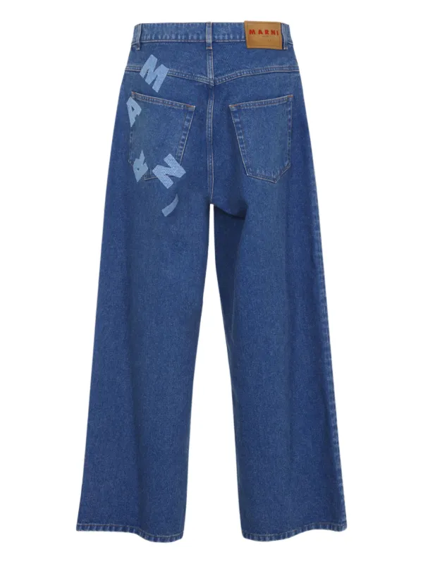 MARNI ブルー デニム刺繍ジーンズ 新品未使用 ブルー デニム刺繍ジーンズ | Marni