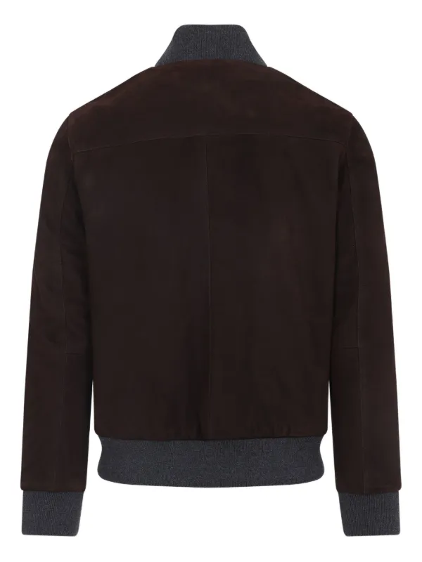 Brioni Suede Bomber Jacket Brown FARFETCH IN