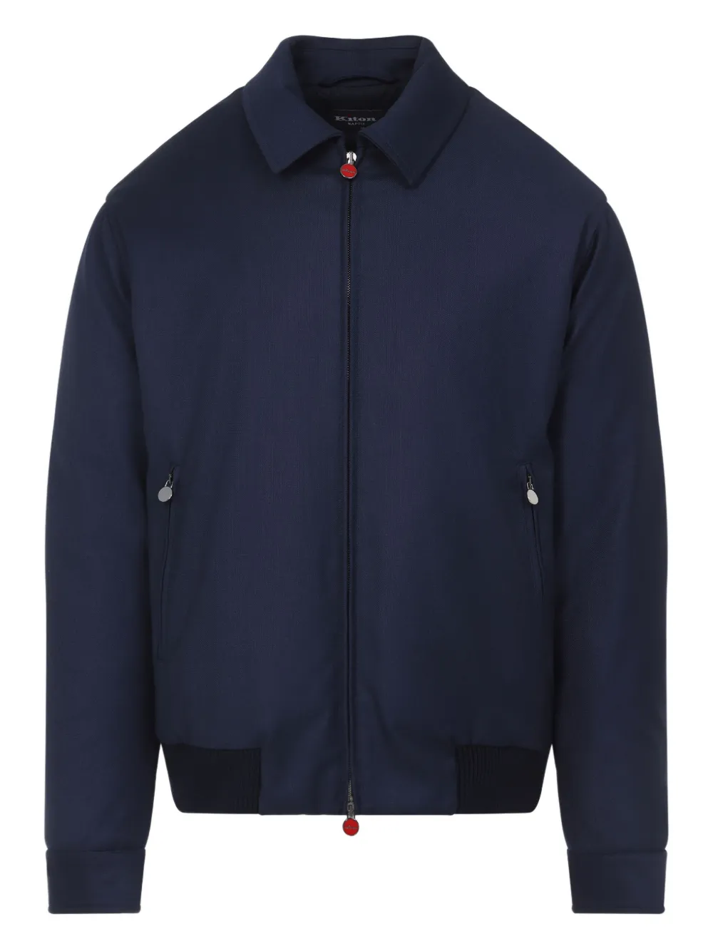 Kiton zip-fastening wool jacket Blauw
