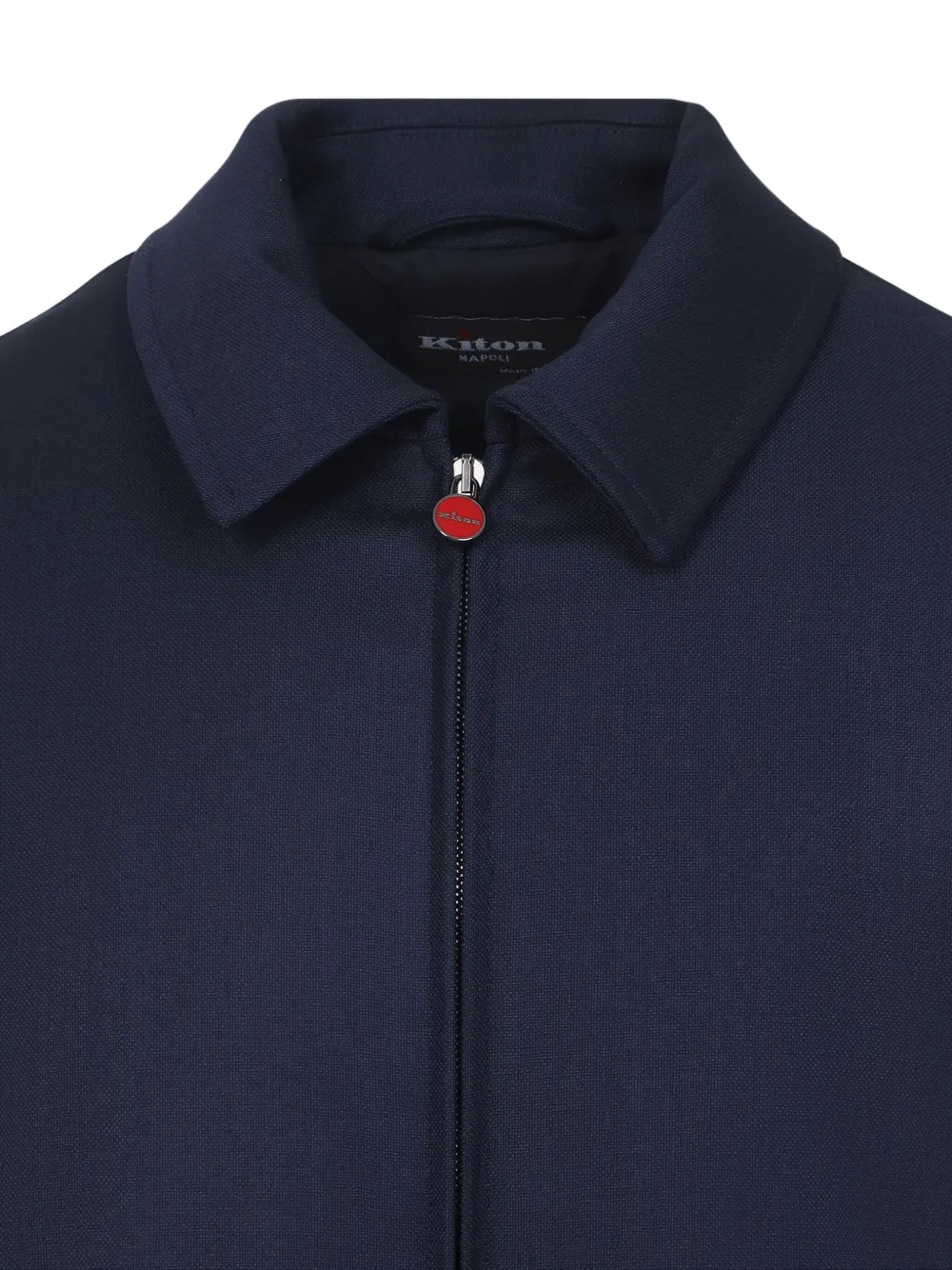 Kiton zip-fastening wool jacket Blauw