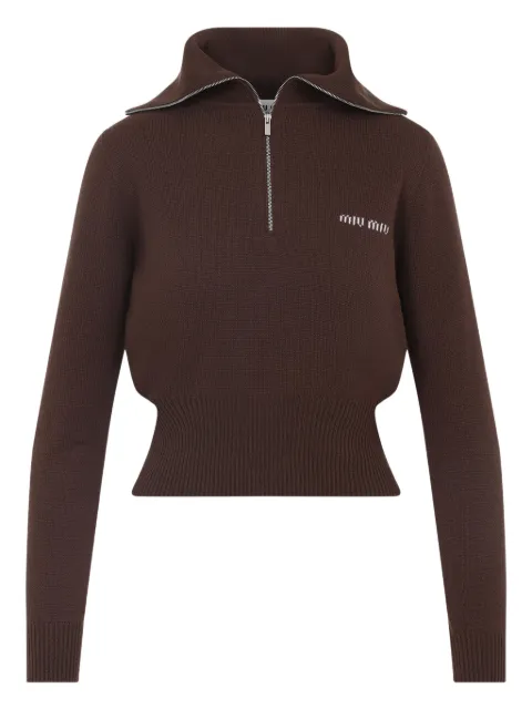 Miu Miu high-neck zip-up sweater