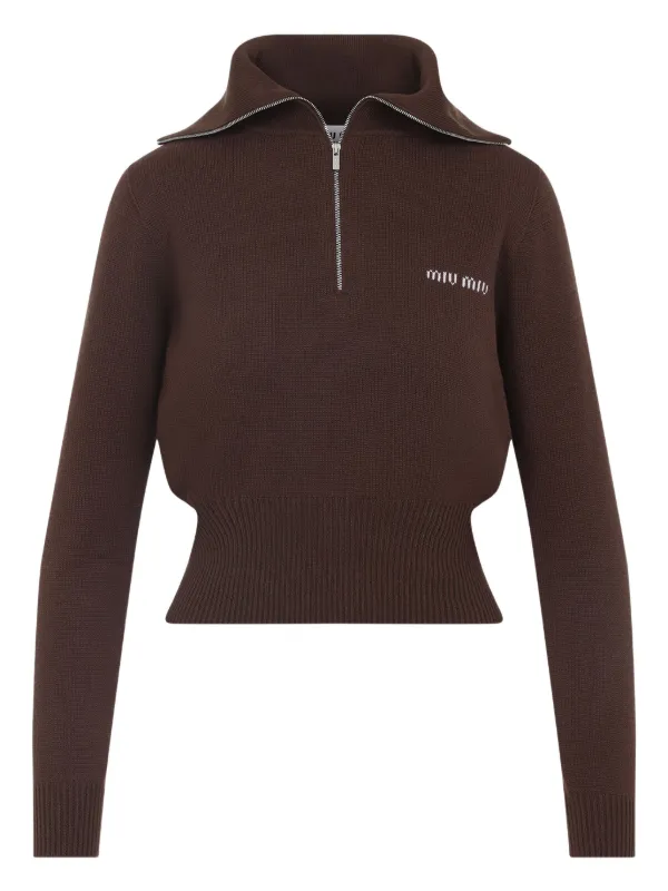 miumiu ハーフジップセーター brown M 31071985_60163242_600.jpg