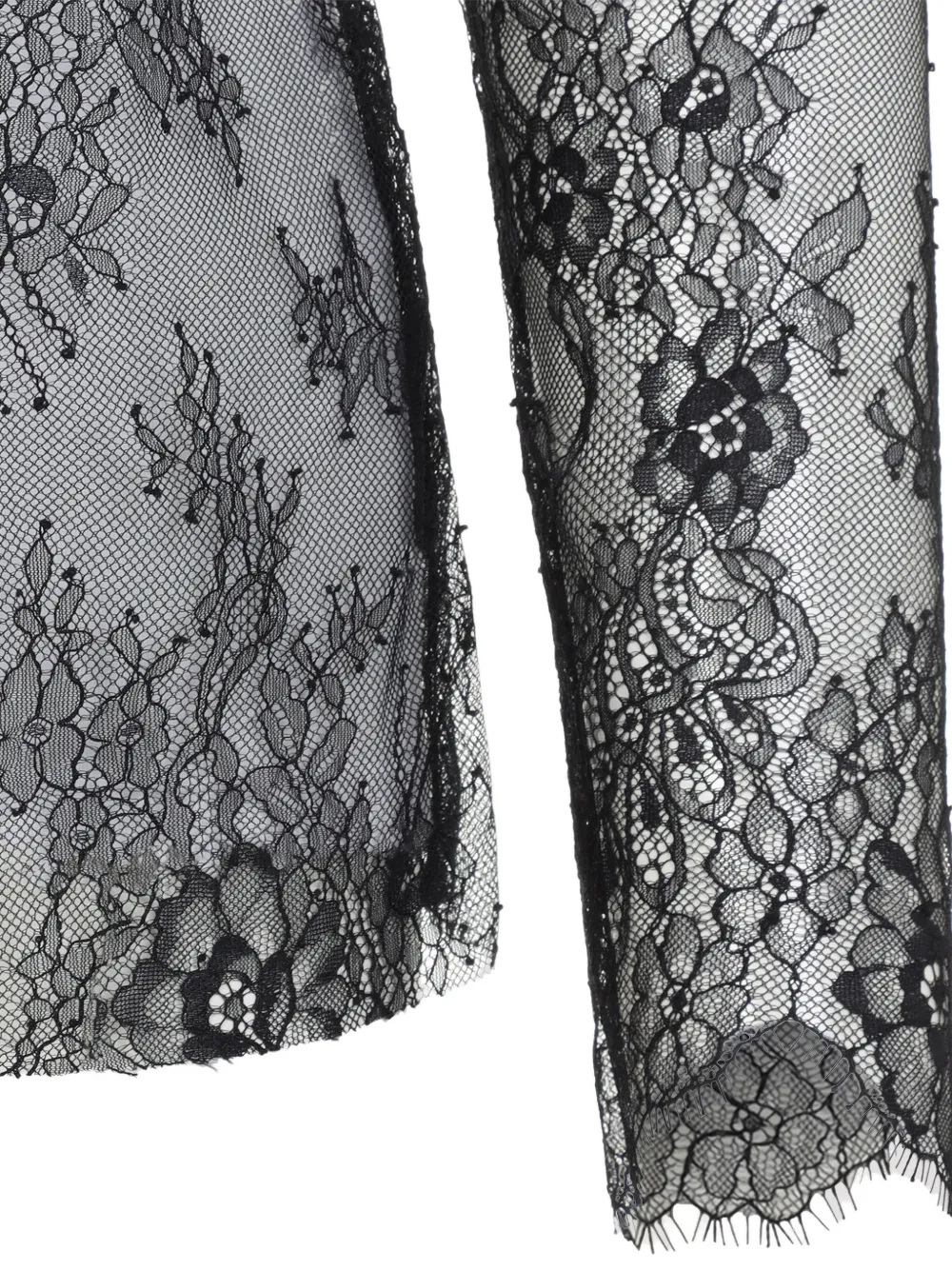 Alberta Ferretti Top met bloemenkant Zwart