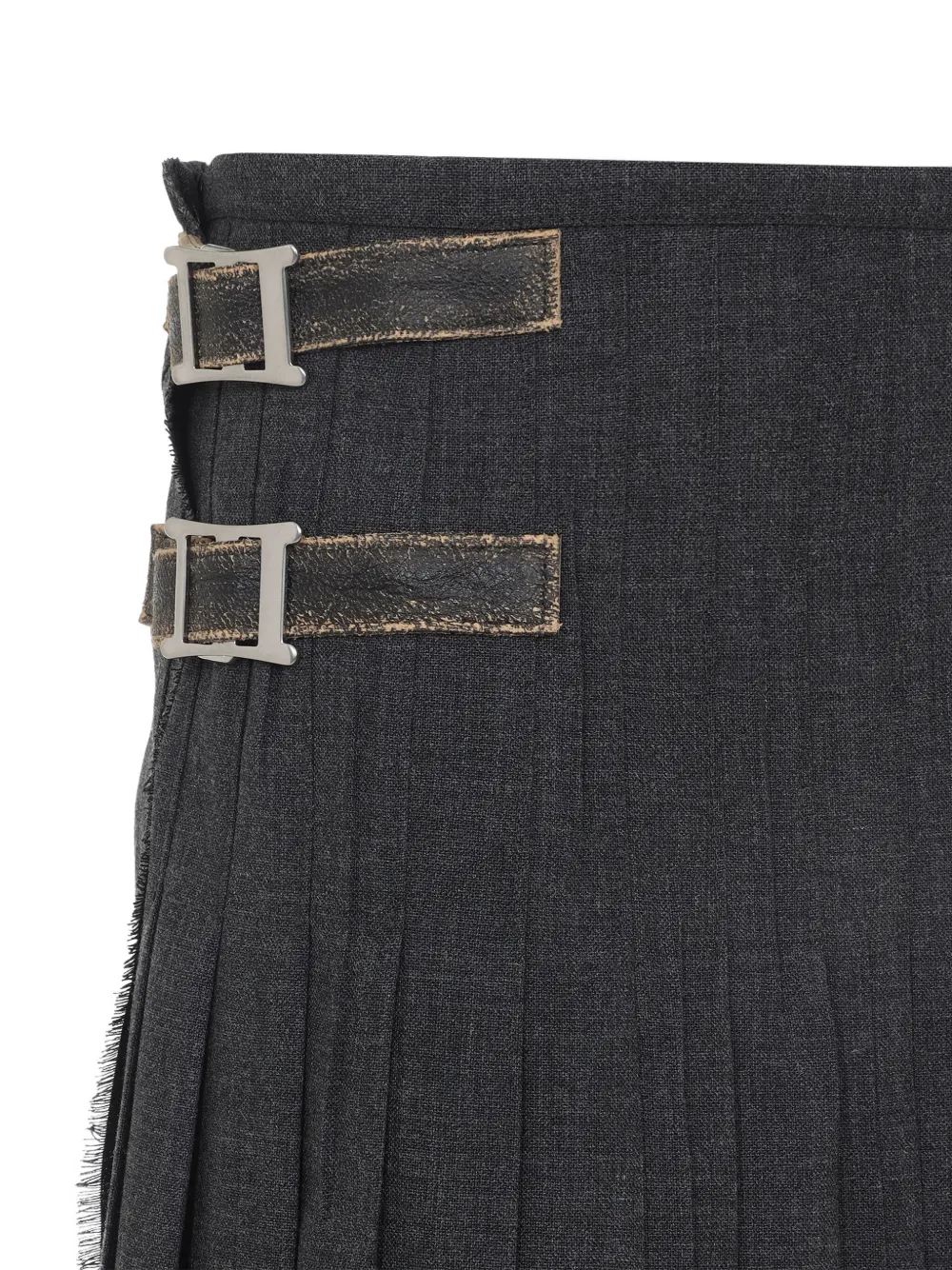 Prada pleated buckle-fastening midi skirt Grijs