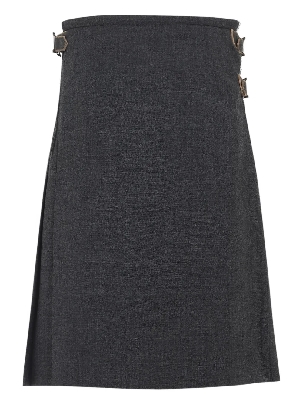 Prada pleated buckle-fastening midi skirt Grijs
