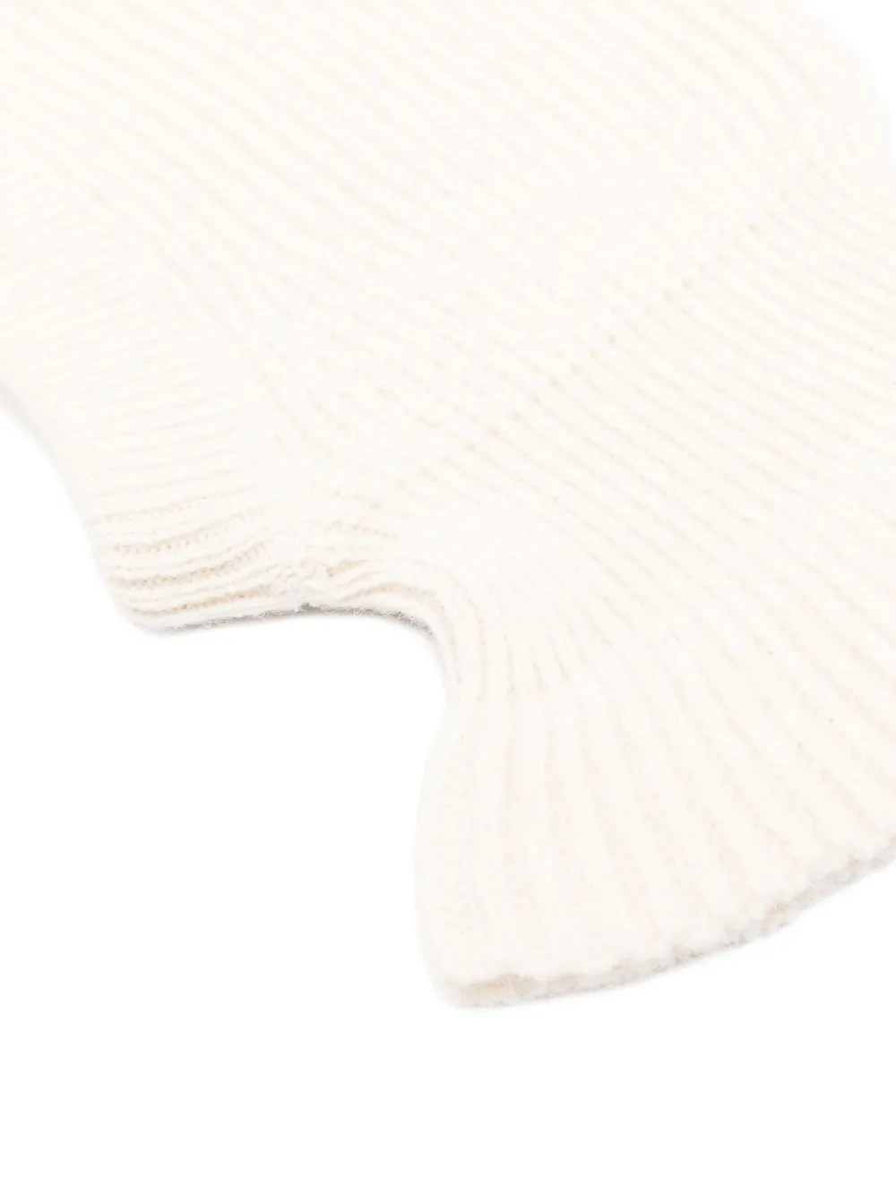 LEMAIRE ribbed-knit wool balaclava Beige