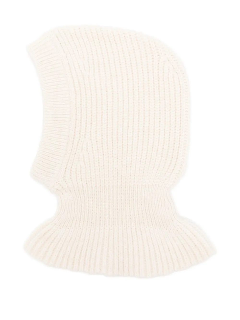 LEMAIRE ribbed-knit wool balaclava Beige