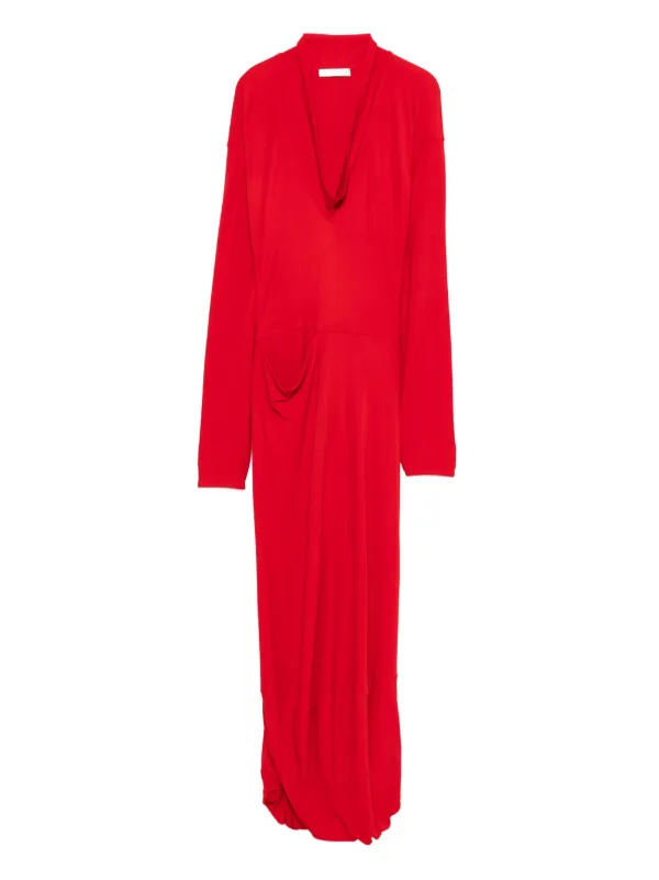 lemaire red dress Lemaire V Neck Dress
