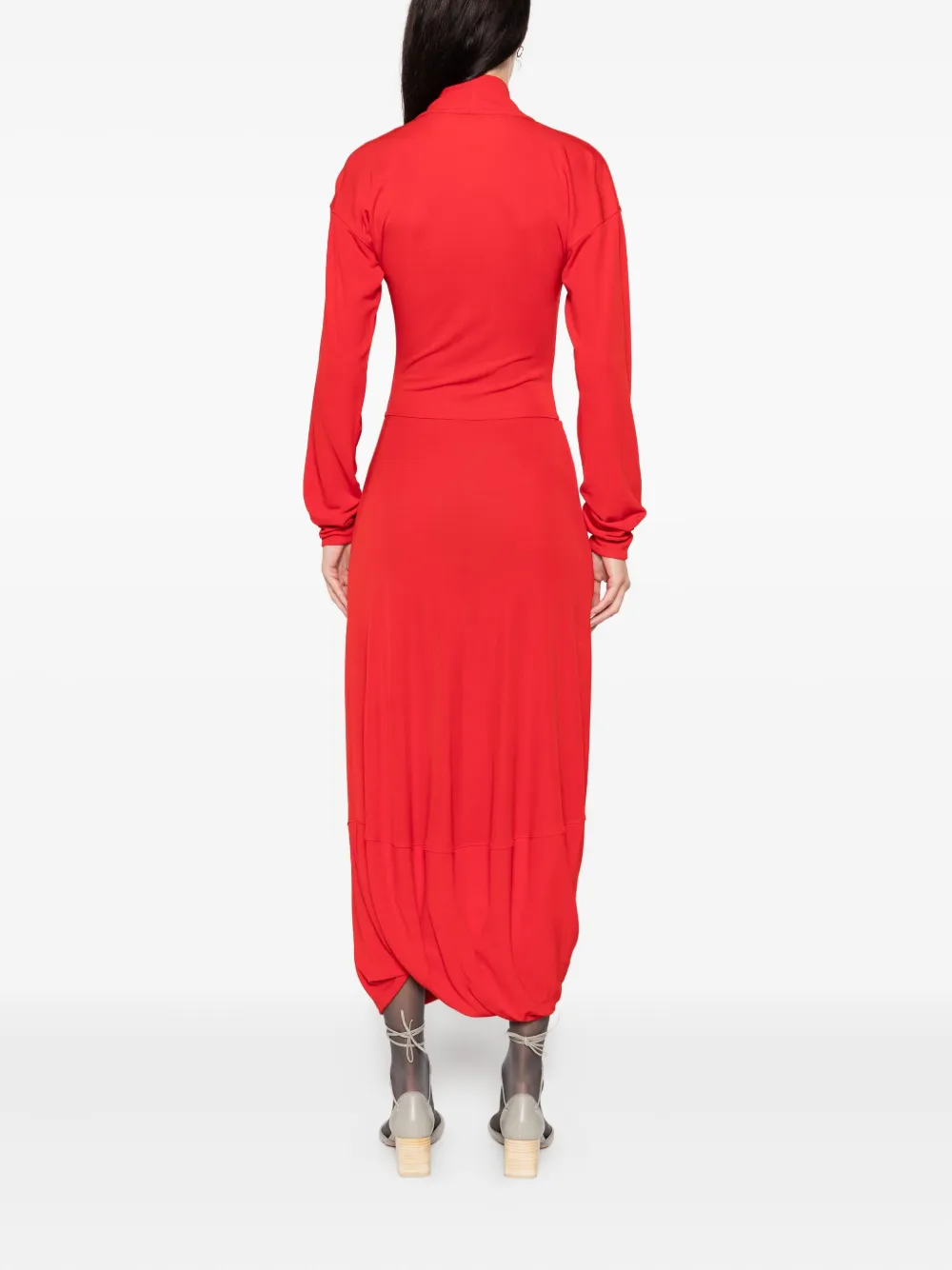 LEMAIRE cowl-neck pocket dress Rood