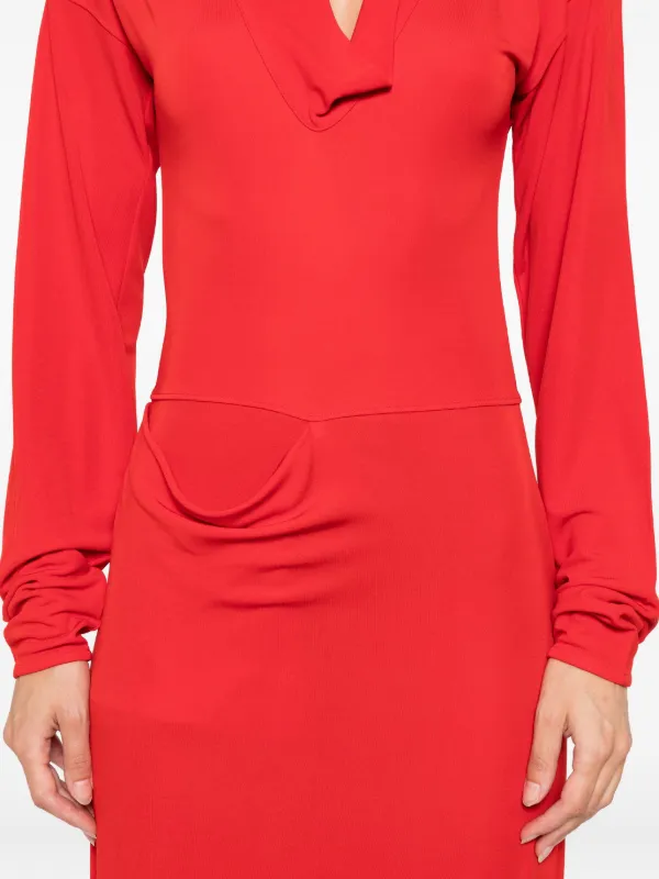 lemaire red dress Wool Midi Length Dress