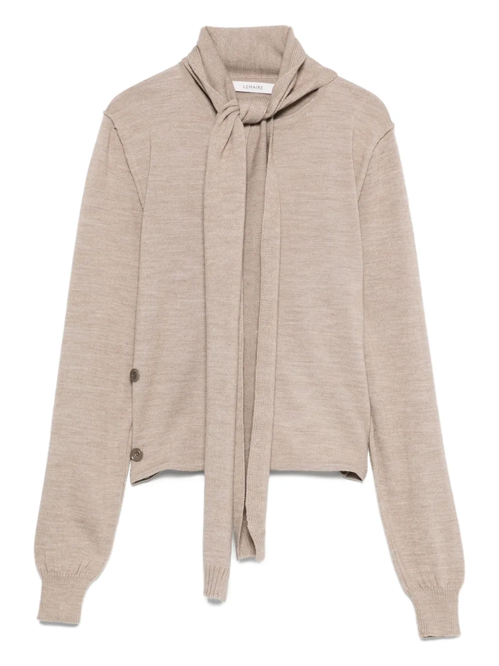 LEMAIRE tied-neck button-detail top Beige