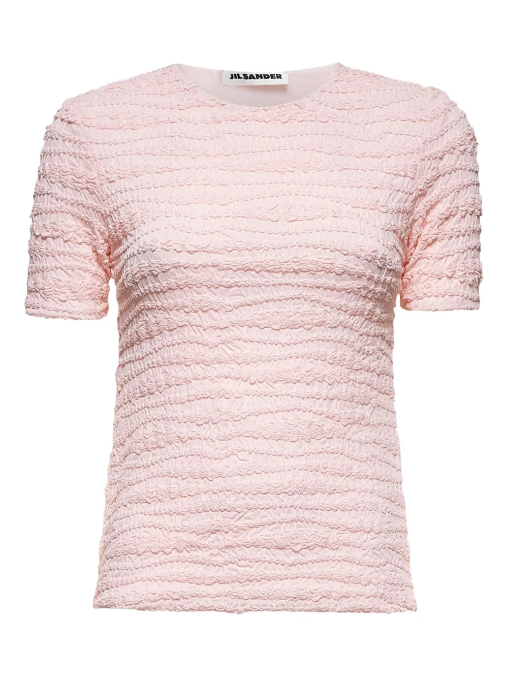 Jil Sander textured crewneck top Roze